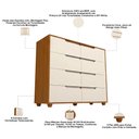 Ver imagem 4 de Cômoda Grande para Quarto 8 Gavetas Biella A04 Flex Cinamomo Off White - Lyam Decor