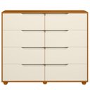 Ver mais imagens de Cômoda Grande para Quarto 8 Gavetas Biella A04 Flex Cinamomo Off White - Lyam Decor