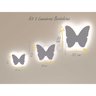 Trio Borboleta Luminosas Decorativas Parede:branco Frio - 1