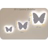 Trio Borboleta Luminosas Decorativas Parede:branco Frio - 4