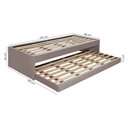 Ver imagem 4 de Bicama de Solteiro em Madeira Maciça Bari Revestida Tecido Pavia Bege - Php