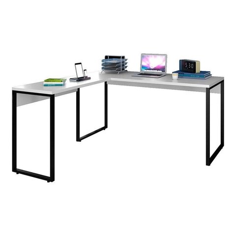 Mesa em L Industrial 1,50 x 1,50 Siriema Branco