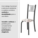 Ver mais imagens de Conjunto de Mesa Tubular 062 100x60cm Tampo em MDF com 4 Cadeiras Sara Preto/Arabesco/Txt
