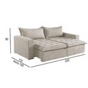 Ver imagem 4 de Sofá Cama 3 Lugares Retrátil Reclinável M-184 Veludo Martins Creme