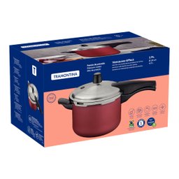 Panela de Pressãotramontina Vancouver Effect em Alumínio Starflon Max Vermelho 20 Cm 4,5 L - 3