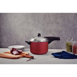Panela de Pressãotramontina Vancouver Effect em Alumínio Starflon Max Vermelho 20 Cm 4,5 L - 5