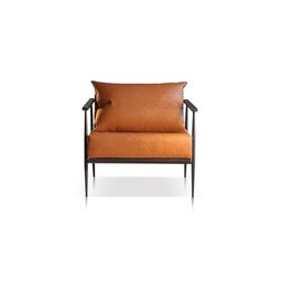 Poltrona Decorativa Couro Ecológico Caramelo Aura - 2