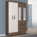 Ver imagem 2 de Guarda-roupa Solteiro Real 4 Portas 2 Gavetas com Espelho Atualle Móveis
