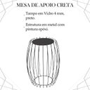 Ver imagem 3 de Kit Mesa Apoio Lateral 43 Cm Tampo Vidro Preto Base Metal Preto Nacc