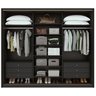 Guarda Roupa Casal Espelhado 3 Portas 6 Gavetas Spazio Lopas Preto Fosco - 3