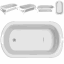 Ver imagem 3 de Banheira de Bebe Compacta Dobravel com Suporte Kiddo Flex Cinza