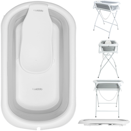 Banheira de Bebe Compacta Dobravel com Suporte Kiddo Flex Cinza - 2