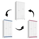 Ver imagem 5 de Mini Berço Moisés Alegria com Colchão e Guarda Roupa Ternura Baby 4 Portas Branco Flex -