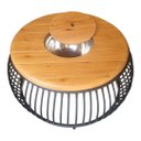 Ver imagem 1 de Mesa de Centro com Champanheira Base Ripada Tampo Embutido em Madeira