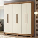 Ver imagem 2 de Guarda-roupa Casal Toledo 6 Portas 2 Gavetas Jatoba/areia - Santos Andirá