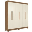 Ver imagem 1 de Guarda-roupa Casal Toledo 6 Portas 2 Gavetas Jatoba/areia - Santos Andirá
