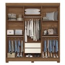 Ver imagem 3 de Guarda-roupa Casal Toledo 6 Portas 2 Gavetas Jatoba/areia - Santos Andirá