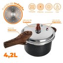 Ver imagem 3 de Panela de Pressão Antiaderente de Indução Brinox 4,2l Ceramic Life Pressure Granito