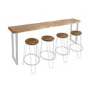 Ver imagem 1 de Bancada Gourmet 220cm com 4 Banquetas Industriais Guatemala Base Branca