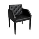 Ver imagem 2 de Kit 6 Poltronas Nina Costura Capitonê em Tecido Sintético - Preto
