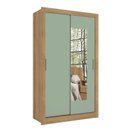 Ver imagem 5 de Guarda-Roupa 2 Portas Correr Dupla Face Reversível com Espelho 120x55x200cm City Capuccino/Menta/Off White