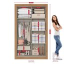 Ver imagem 3 de Guarda-Roupa 2 Portas Correr Dupla Face Reversível com Espelho 120x55x200cm City Capuccino/Menta/Off White