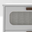 Ver imagem 6 de mesa de cabeceira Santorini 60cm pes de madeira 2 gavetas branco
