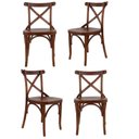 Ver imagem 1 de Conjunto 4 Cadeiras Madeira Maciça Tauari Cross X Texas 