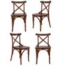 Conjunto 4 Cadeiras Madeira Maciça Tauari Cross X Texas  - 1