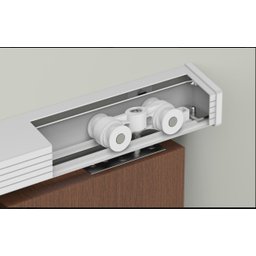 Kit Porta Madeira 0,90x2,10m Primer + Trilho Correr 1,80m Branco + Brinde - 2