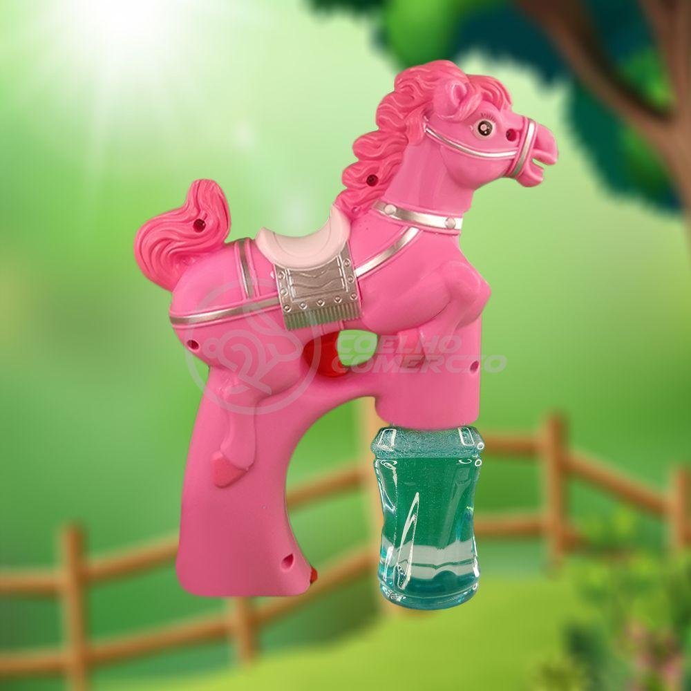 Cavalo Bolhudo Elétrica Pop Tik Tok Lança Bolhas Rosa - 4