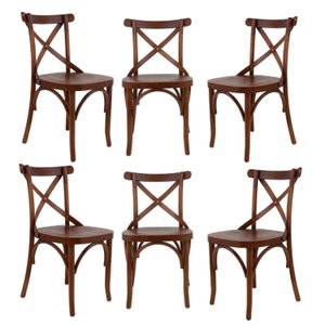 Conjunto 6 Cadeiras Madeira Maciça Tauari Cross X Texas 