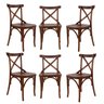 Conjunto 6 Cadeiras Madeira Maciça Tauari Cross X Texas  - 1