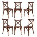 Ver imagem 1 de Conjunto 6 Cadeiras Madeira Maciça Tauari Cross X Texas