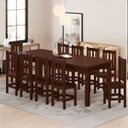 Ver imagem 2 de Conjunto Sala de Jantar 220x88 com 10 Cadeiras Diamante - Nemargi:castanho