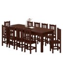 Ver imagem 1 de Conjunto Sala de Jantar 220x88 com 10 Cadeiras Diamante - Nemargi:castanho