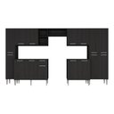 Ver imagem 5 de Armário Cozinha Modulada Completa 329,5cm Pequim Top Multimóveis Mp3767 Preto
