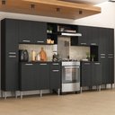 Ver imagem 1 de Armário Cozinha Modulada Completa 329,5cm Pequim Top Multimóveis Mp3767 Preto