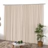Cortina de Trilho Suisso Prega Wave de Linho com Forro Blackout 3,00m x 2,80m Areia - 3