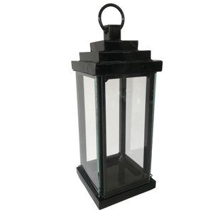 Luminária de Vela Rustica Marroquina Preto em Ferro Libertas Rosas Lanterna Rustica