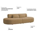 Ver imagem 3 de Sofá Orgânico Horizonte 4 Lugares 230cm Bouclé Camel - Nexta Casa