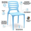 Ver imagem 3 de Kit 04 Cadeiras para Cozinha Área Gourmet Jardim Empilhável Larsen P03 Azul Celeste - Lyam Decor