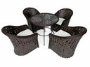 Ver imagem 1 de Conjunto Mesa e Cadeiras Minas-fibra Sintética Argila Almofadas Duna Cru-jardim Varanda Área Externa