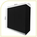 Ver imagem 2 de Armário Aéreo Multiuso 60cm 2 Portas 100% Mdf Cor:preto