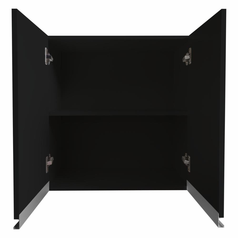 Armário Aéreo Multiuso 60cm 2 Portas 100% Mdf Cor:preto - 4