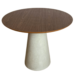 Mesa de Jantar Cone Redonda 60 Cm Tampo Imbuia Base Concreto Base Concreto Tampo Imbuia Personal Art - 2