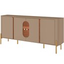 Ver imagem 7 de Aparador Buffet para Sala de Jantar 4 Portas 180cm Orgânico Industrial Bessa B02 Fendi Freijó -