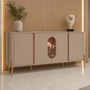 Ver imagem 4 de Aparador Buffet para Sala de Jantar 4 Portas 180cm Orgânico Industrial Bessa B02 Fendi Freijó -