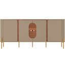 Ver imagem 2 de Aparador Buffet para Sala de Jantar 4 Portas 180cm Orgânico Industrial Bessa B02 Fendi Freijó -
