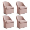 Ver imagem 1 de Kit 4 Cadeiras Poltrona Malli Madeira Bouclê Rosa Pallazio